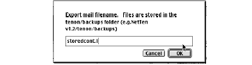 User export dialog screenshot